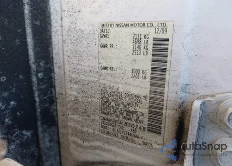 2010 Nissan Maxima 3.5 Sv из США, поврежденный, VIN 1N4AA5AP7AC830748